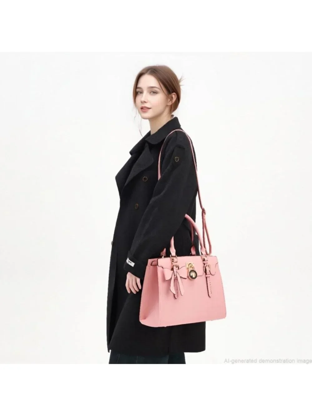 Chic Women's High-End Satchel Tote & Shoulder Handbag Purse Wallet Set